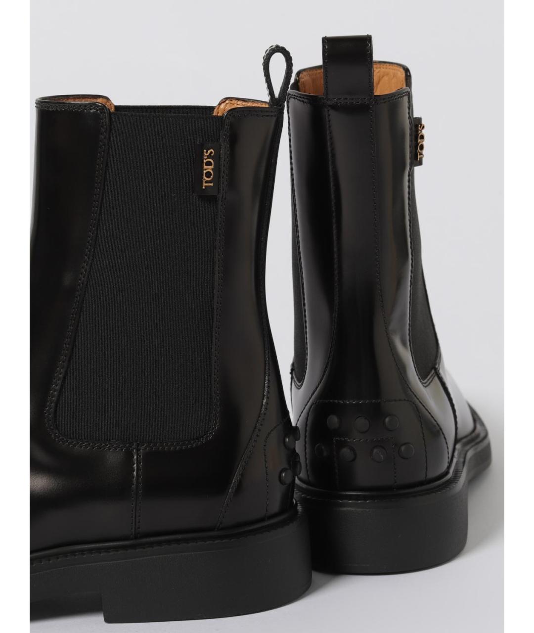 TOD'S Черные кожаные ботинки, фото 4