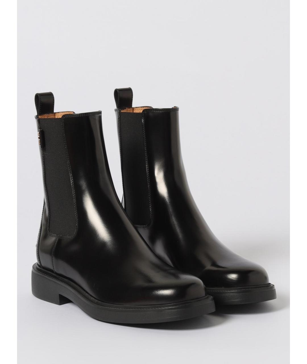 TOD'S Черные кожаные ботинки, фото 2