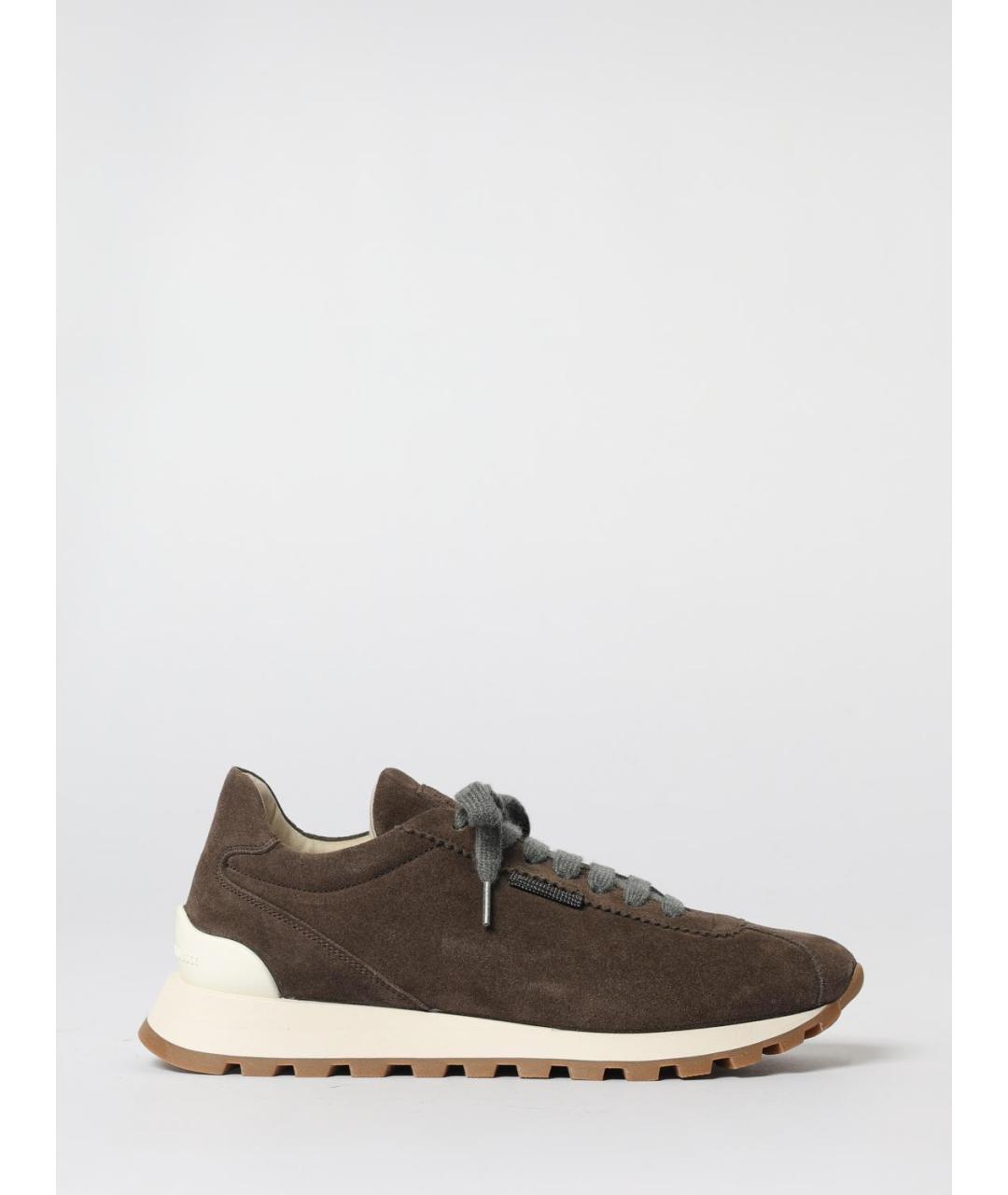 BRUNELLO CUCINELLI Коричневые замшевые кроссовки, фото 5