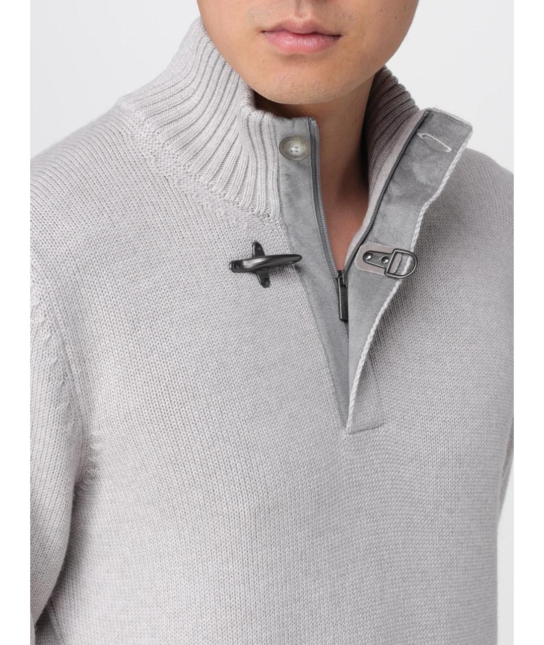 FAY Серый шерстяной джемпер / свитер, фото 4