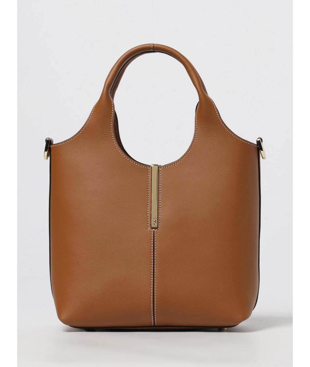 TOD'S Коричневая кожаная сумка с короткими ручками, фото 5