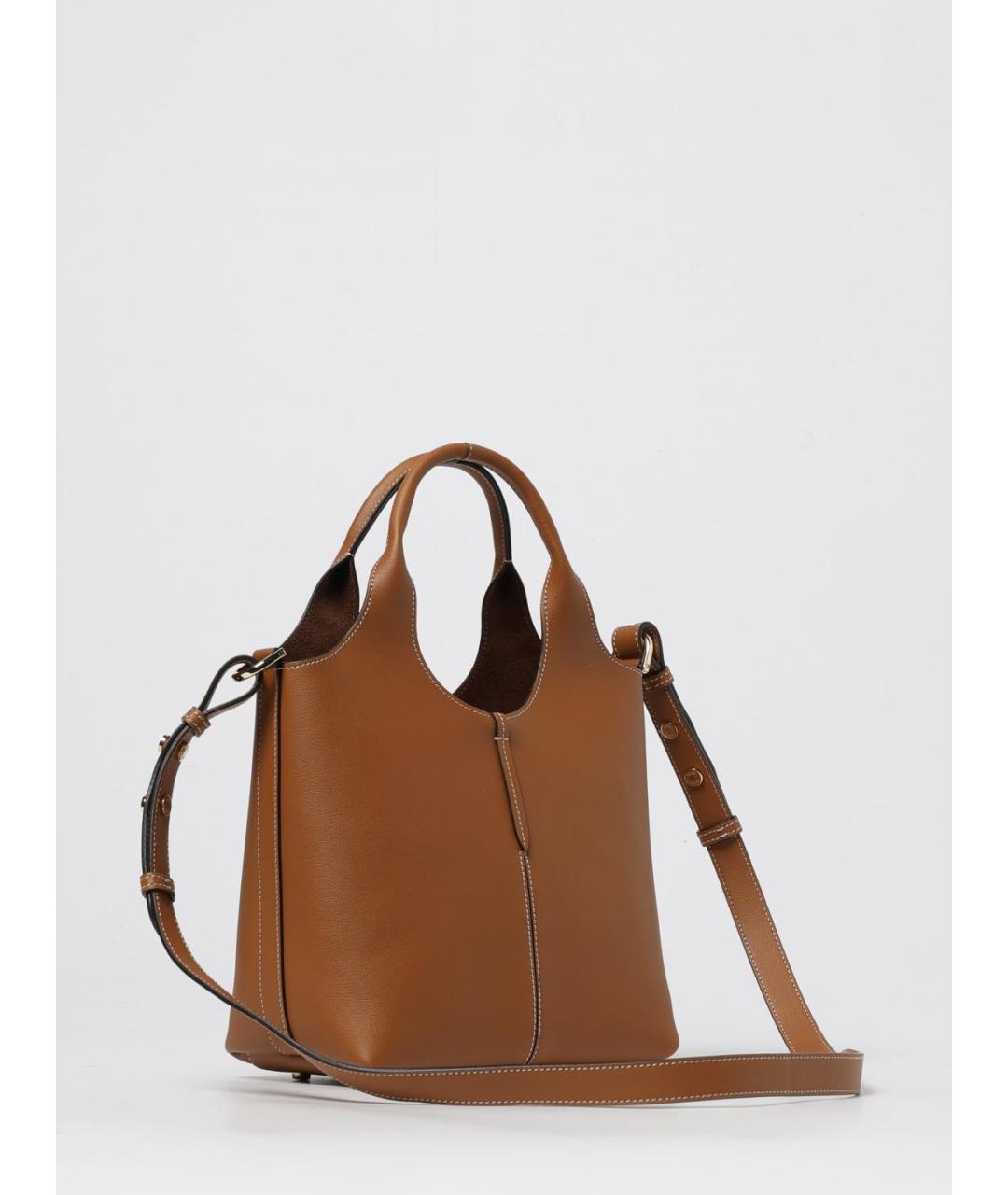 TOD'S Коричневая кожаная сумка с короткими ручками, фото 2