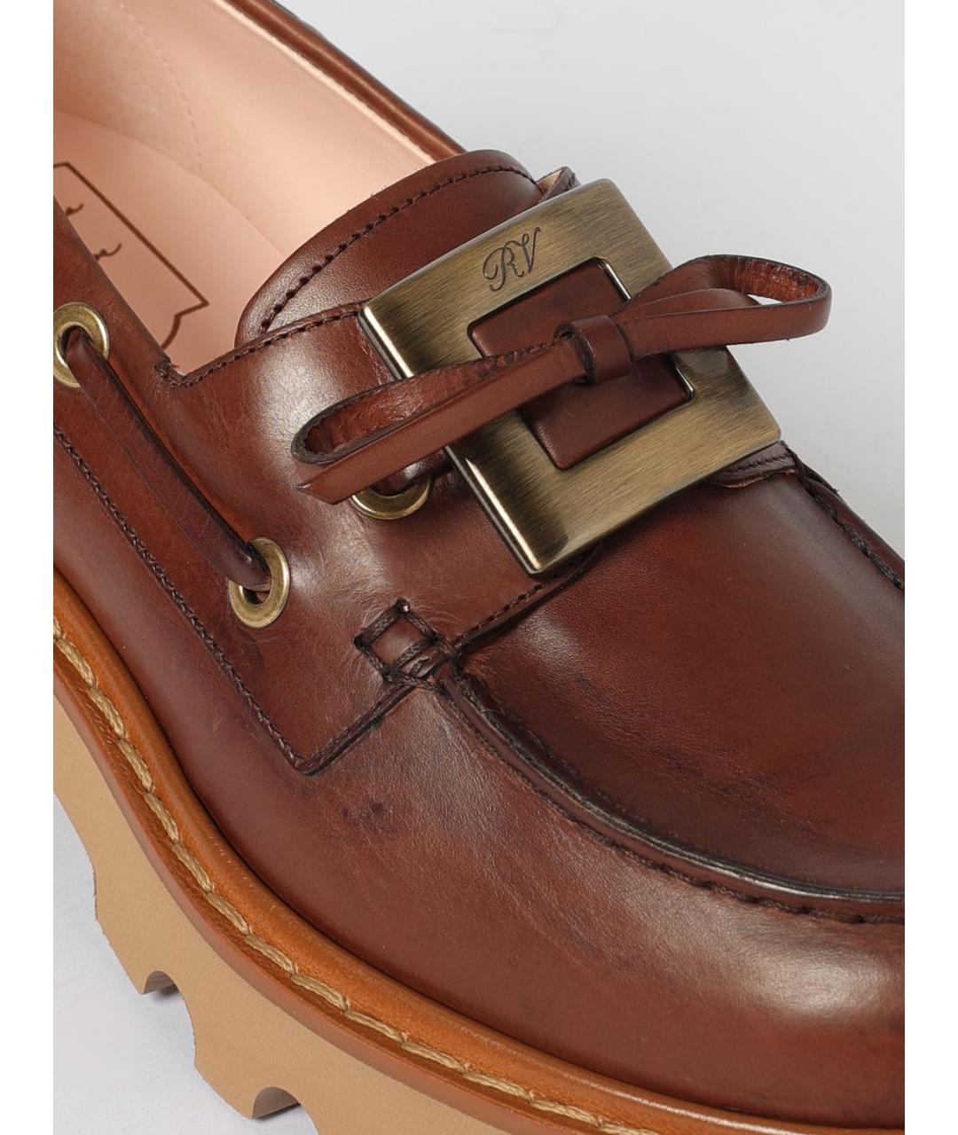 ROGER VIVIER Коричневые кожаные лоферы, фото 4