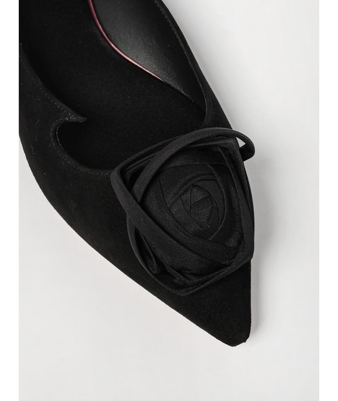 ROGER VIVIER Черные кожаные балетки, фото 4