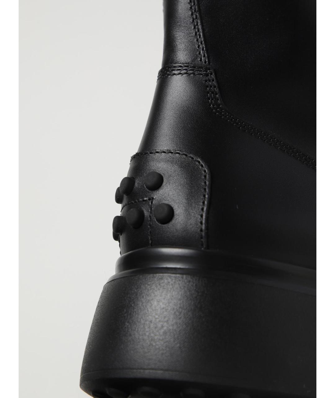 TOD'S Черные кожаные ботинки, фото 4