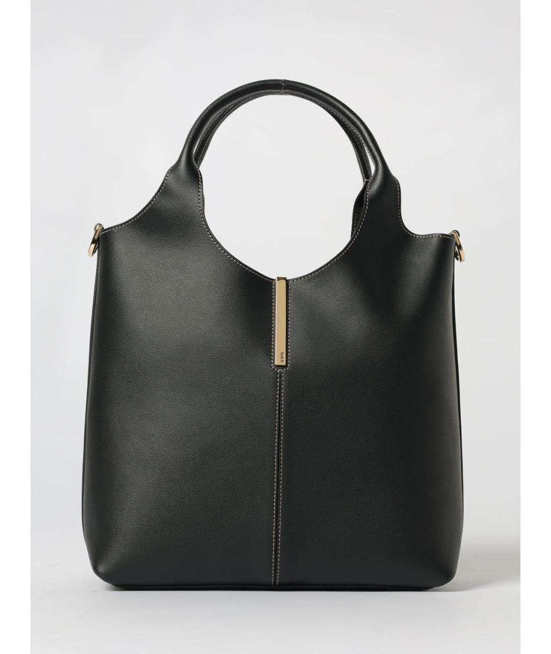 TOD'S Черная кожаная сумка тоут, фото 5