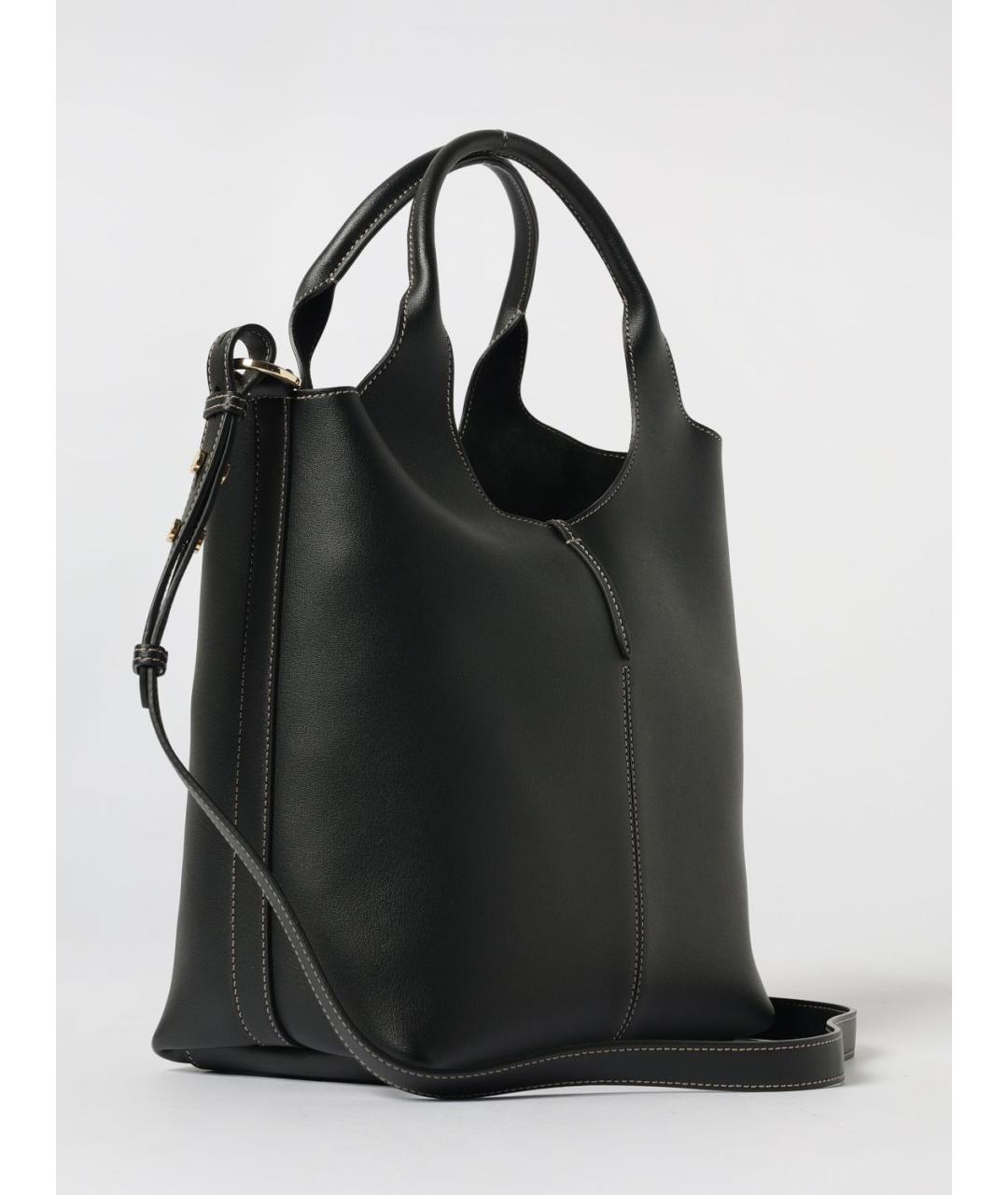 TOD'S Черная кожаная сумка тоут, фото 2