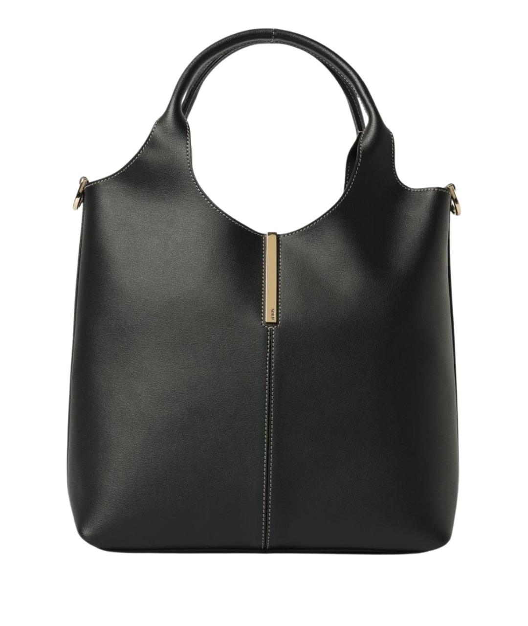 TOD'S Черная кожаная сумка тоут, фото 1