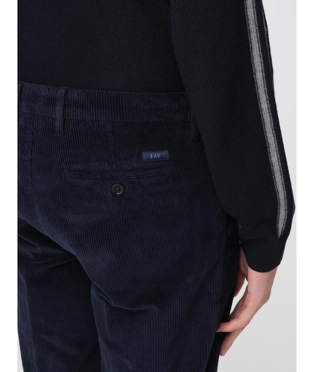 FAY Синие хлопковые повседневные брюки, фото 3