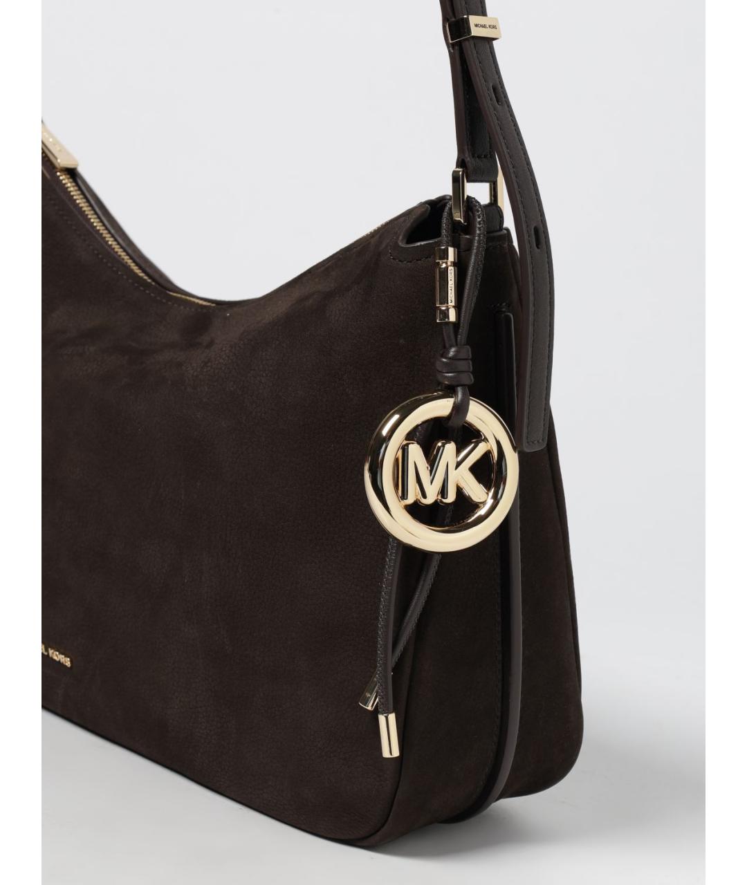 MICHAEL KORS Коричневая замшевая сумка через плечо, фото 3