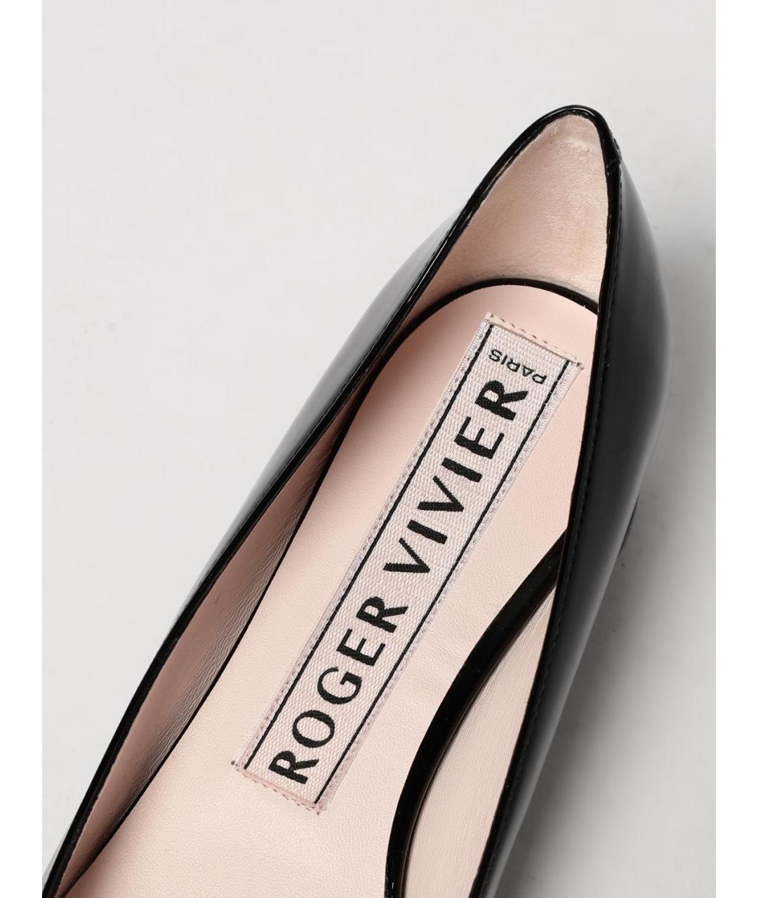 ROGER VIVIER Черные кожаные балетки, фото 4