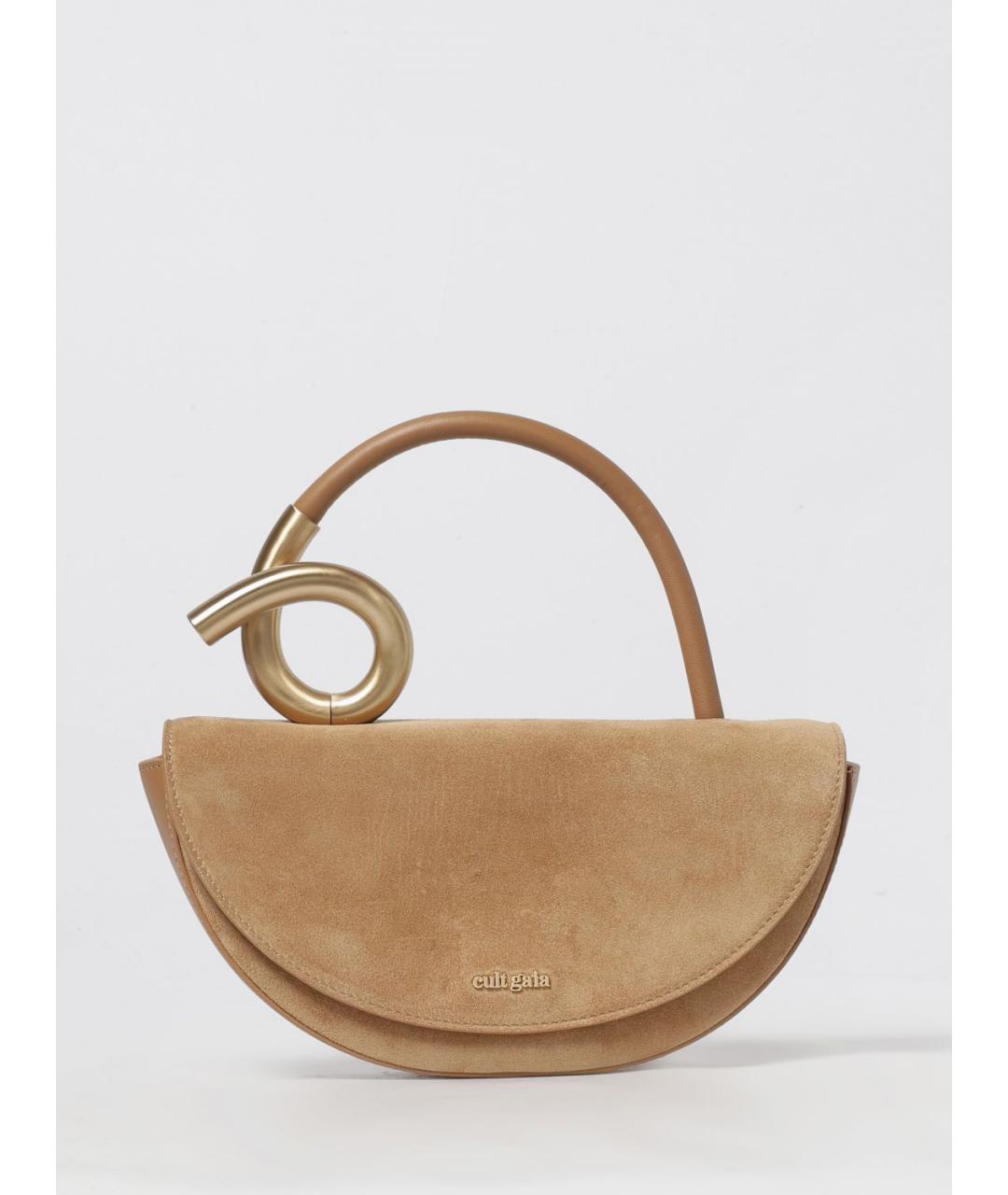 CULT GAIA Бежевая замшевая сумка с короткими ручками, фото 6