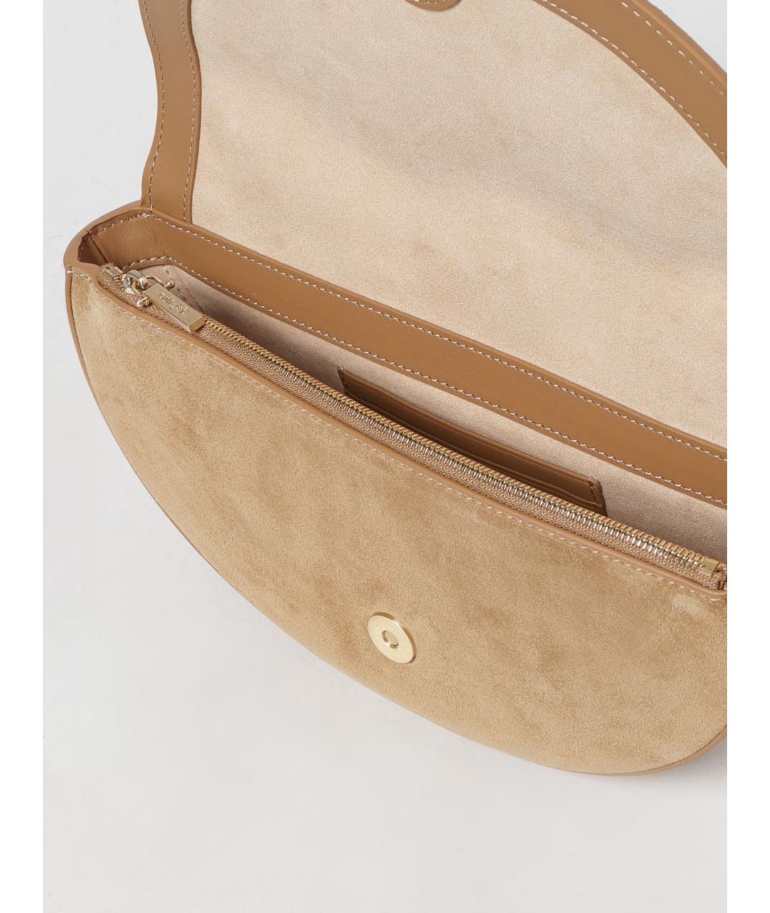 CULT GAIA Бежевая замшевая сумка с короткими ручками, фото 5