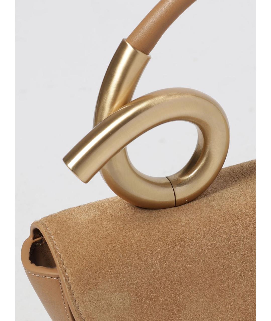 CULT GAIA Бежевая замшевая сумка с короткими ручками, фото 4