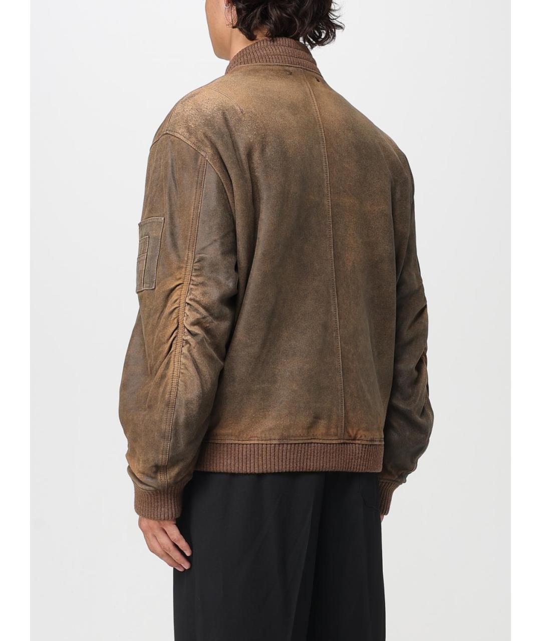 GOLDEN GOOSE DELUXE BRAND Коричневая кожаная куртка, фото 3