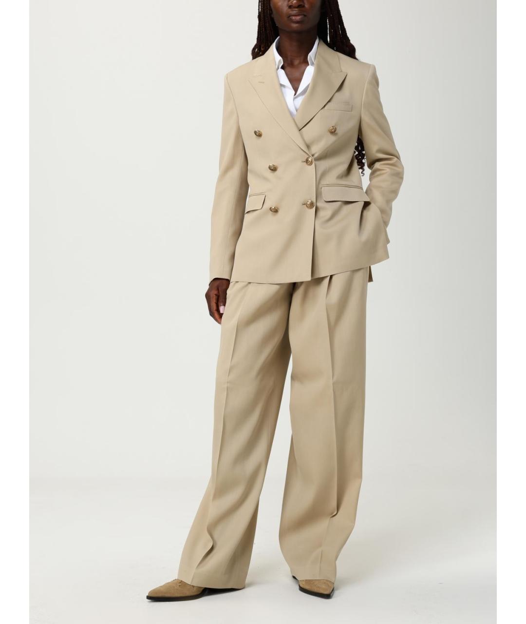 GOLDEN GOOSE DELUXE BRAND Бежевый шерстяной жакет/пиджак, фото 2