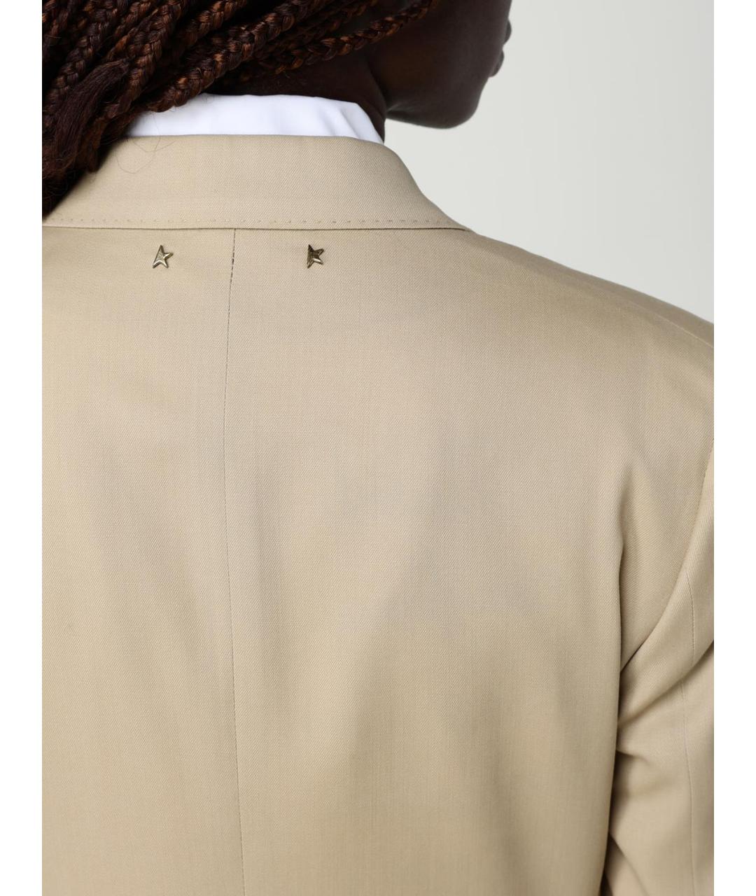 GOLDEN GOOSE DELUXE BRAND Бежевый шерстяной жакет/пиджак, фото 5