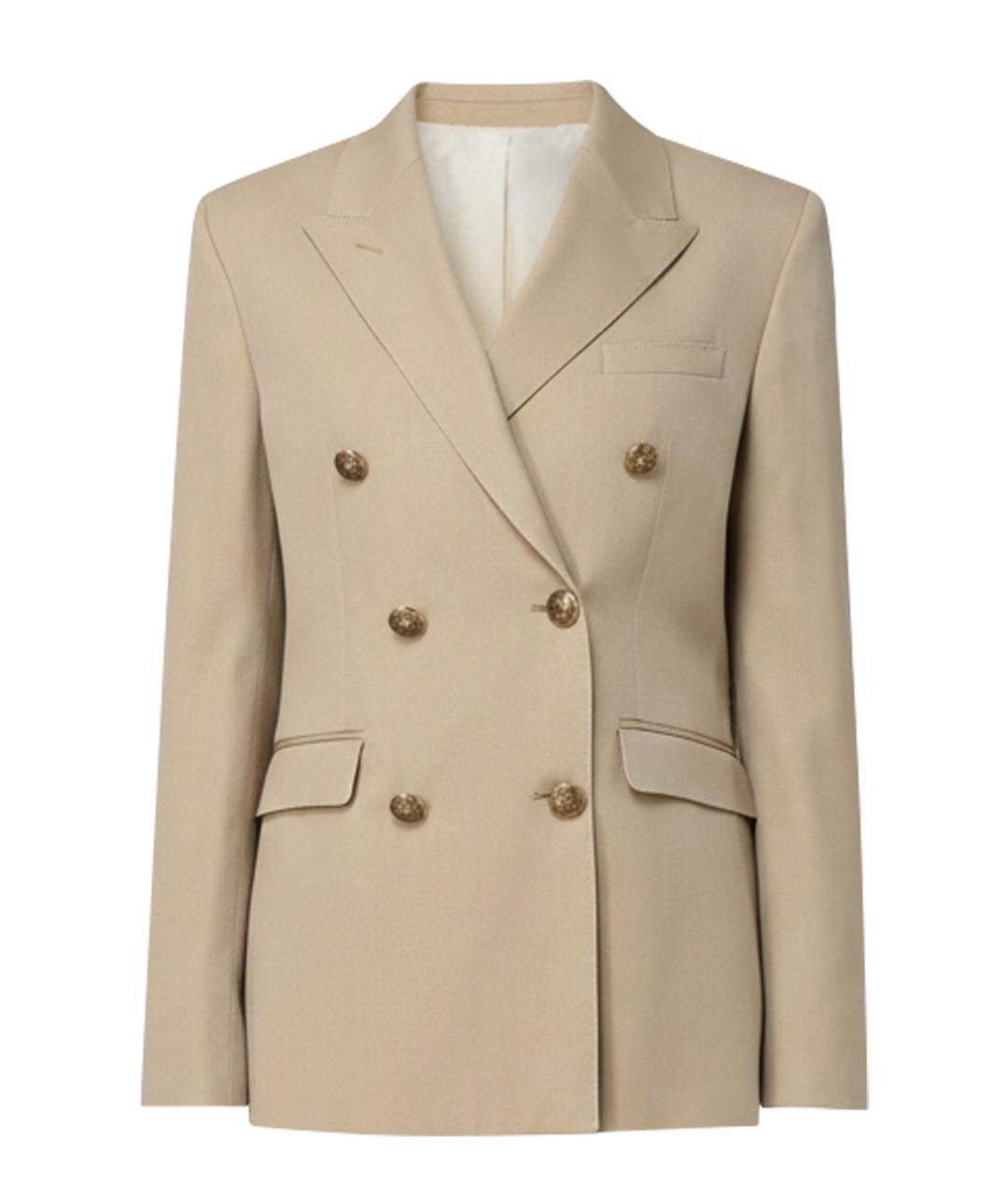 GOLDEN GOOSE DELUXE BRAND Бежевый шерстяной жакет/пиджак, фото 1
