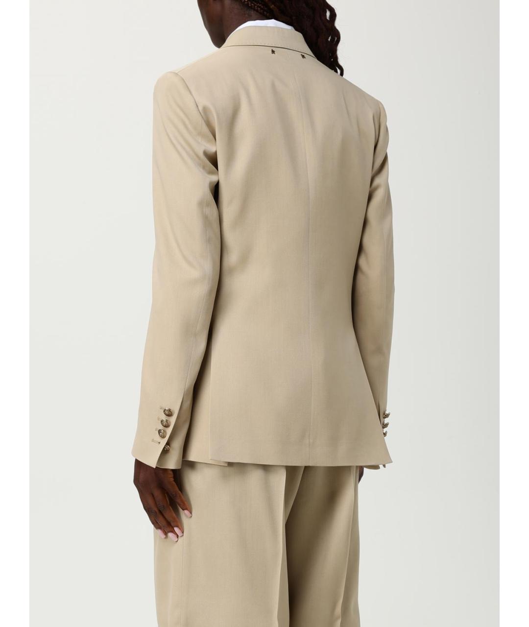 GOLDEN GOOSE DELUXE BRAND Бежевый шерстяной жакет/пиджак, фото 3