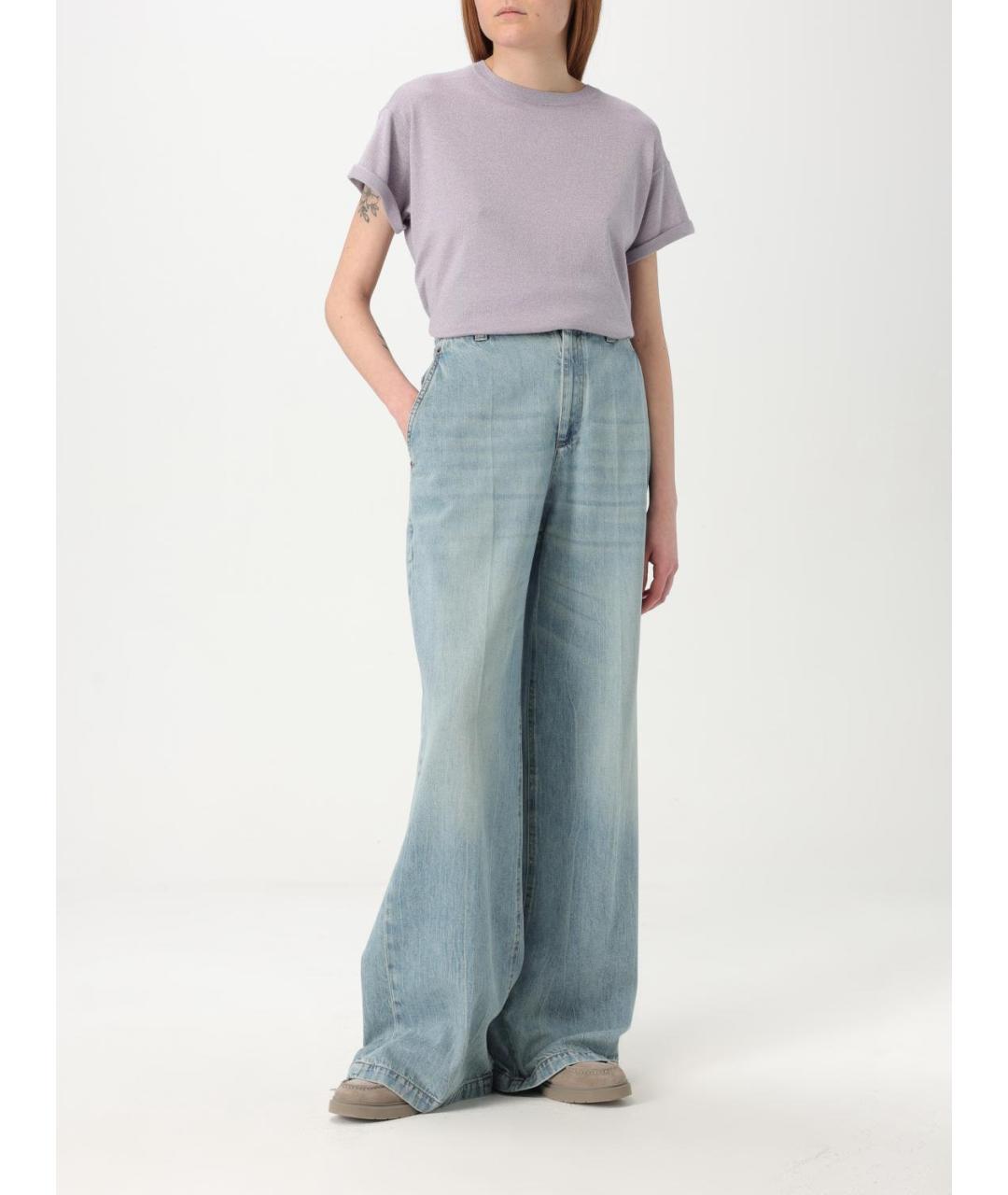 BRUNELLO CUCINELLI Фиолетовая кашемировая футболка, фото 2