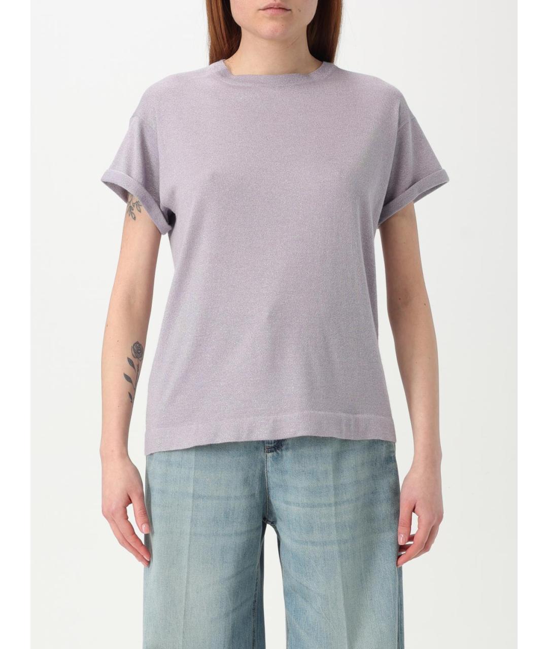 BRUNELLO CUCINELLI Фиолетовая кашемировая футболка, фото 6