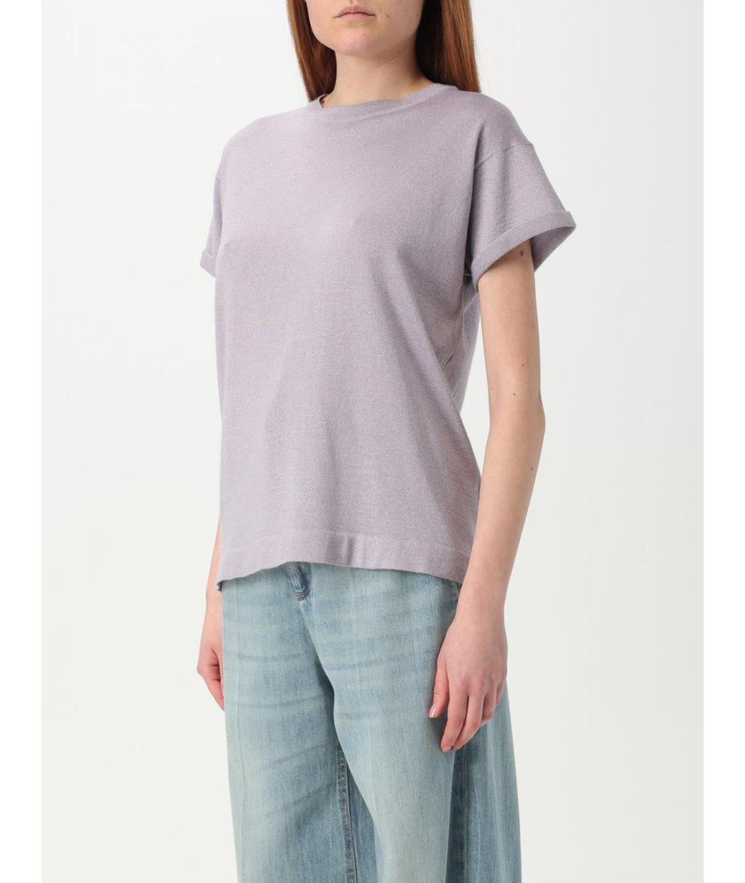 BRUNELLO CUCINELLI Фиолетовая кашемировая футболка, фото 4
