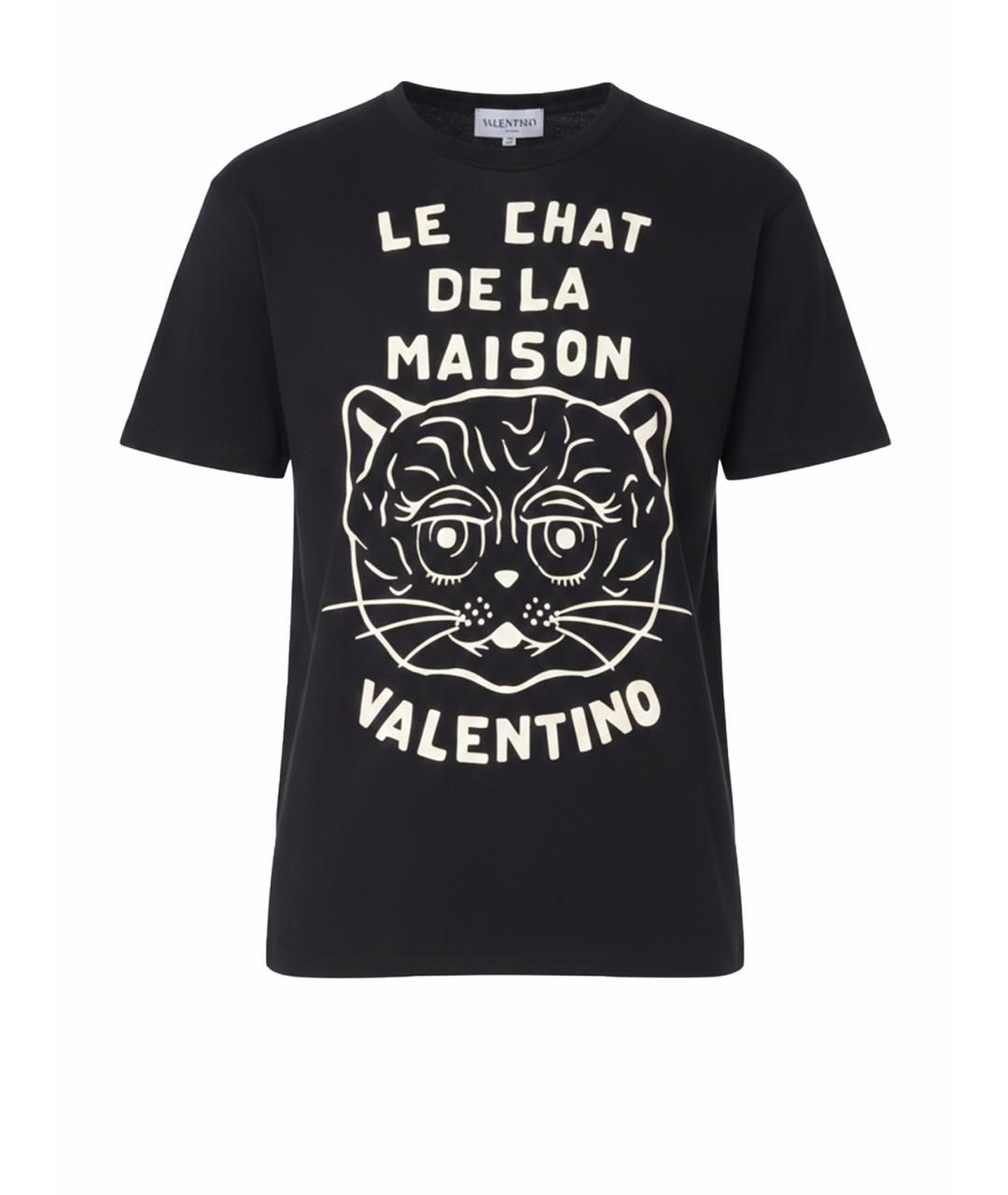 VALENTINO Черная хлопковая футболка, фото 1