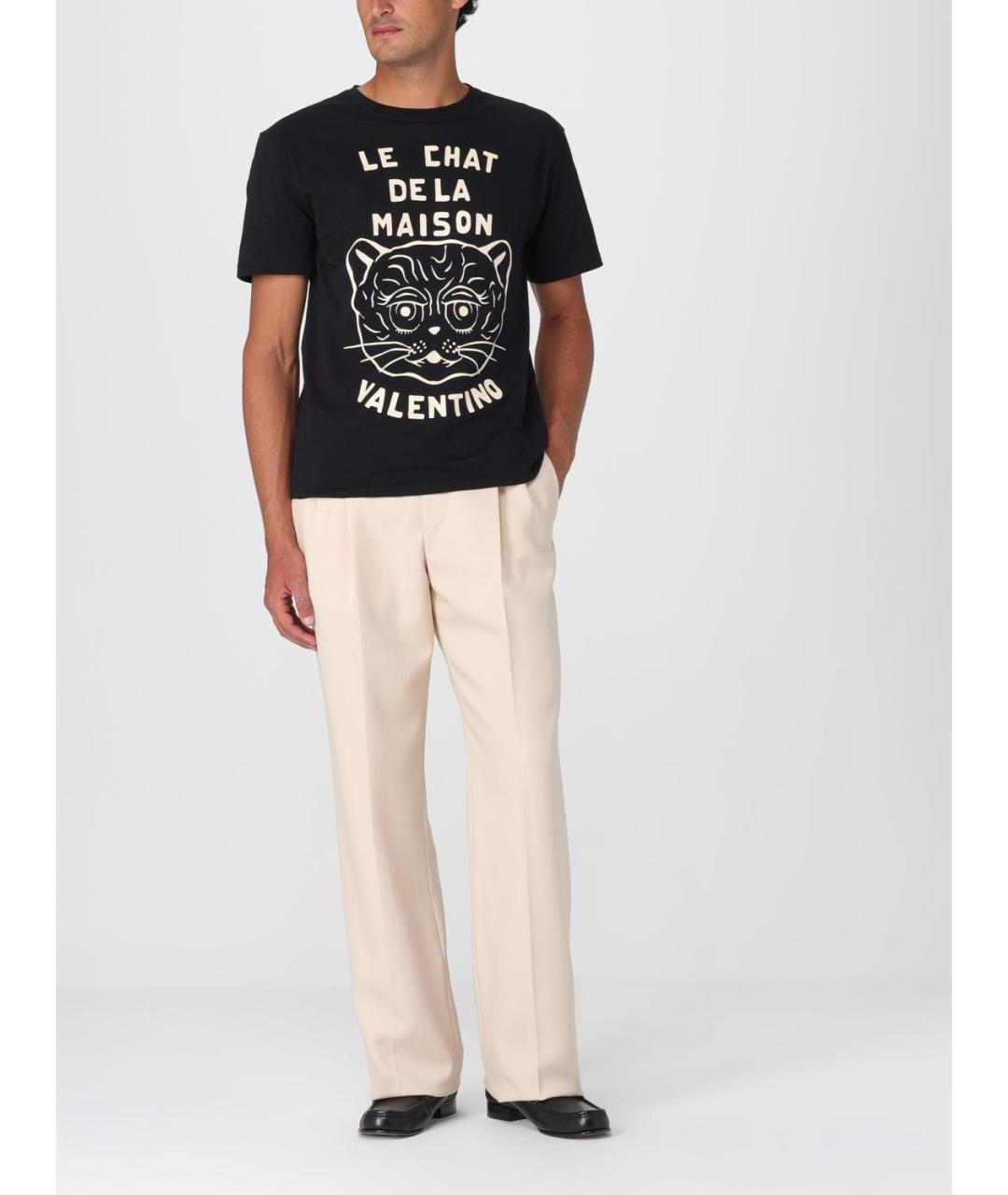 VALENTINO Черная хлопковая футболка, фото 2