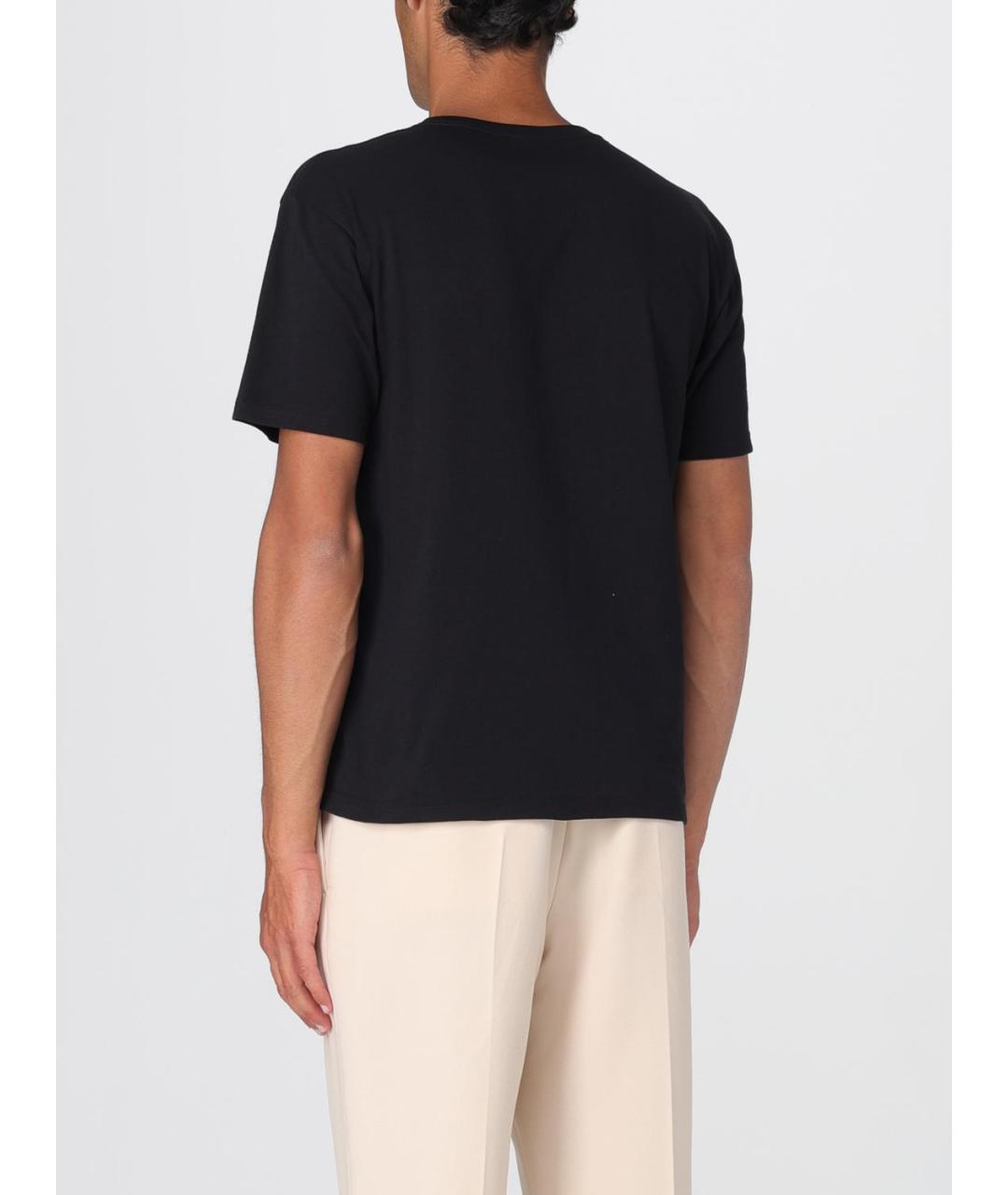 VALENTINO Черная хлопковая футболка, фото 3