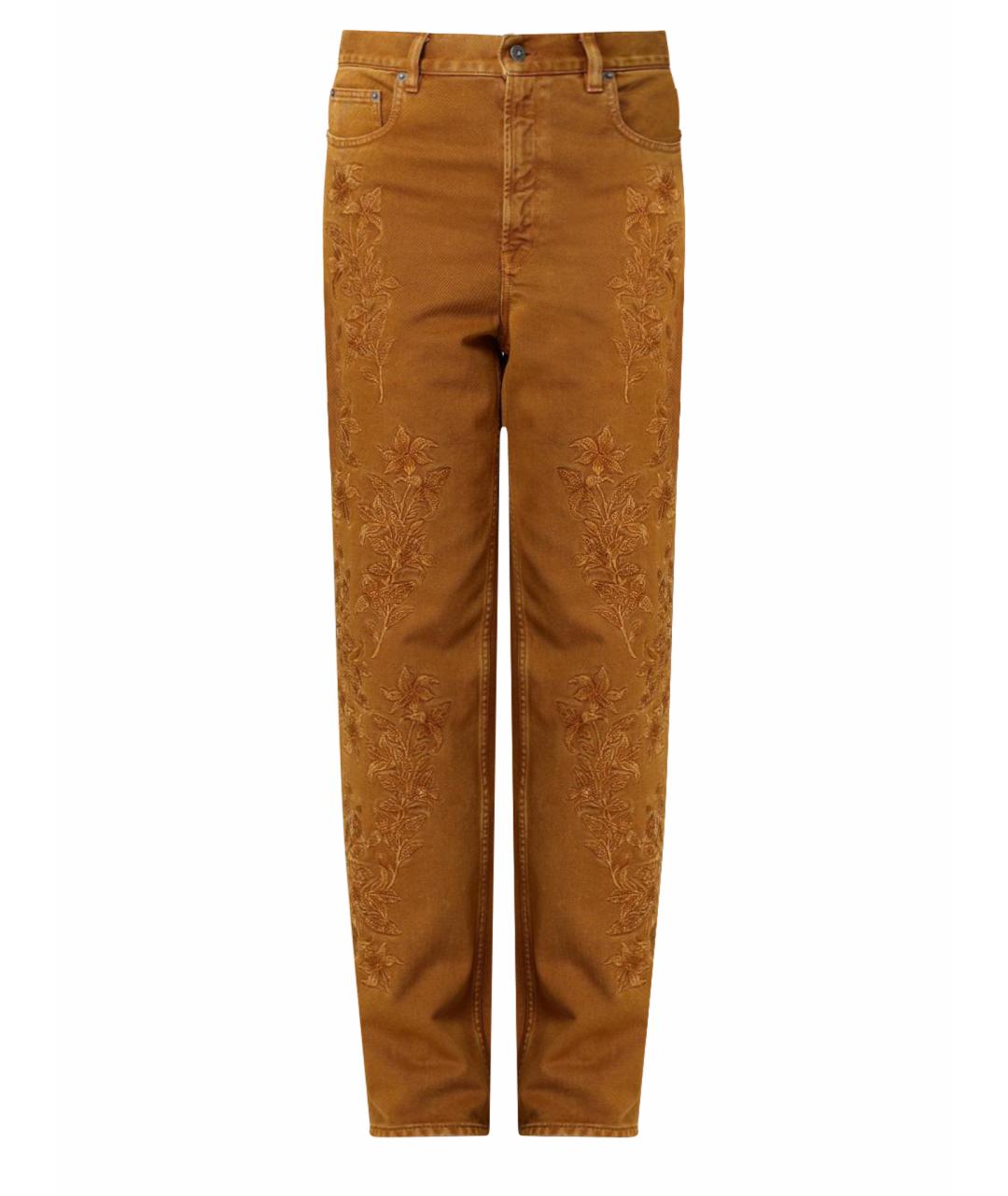 GOLDEN GOOSE DELUXE BRAND Золотые хлопковые прямые джинсы, фото 1