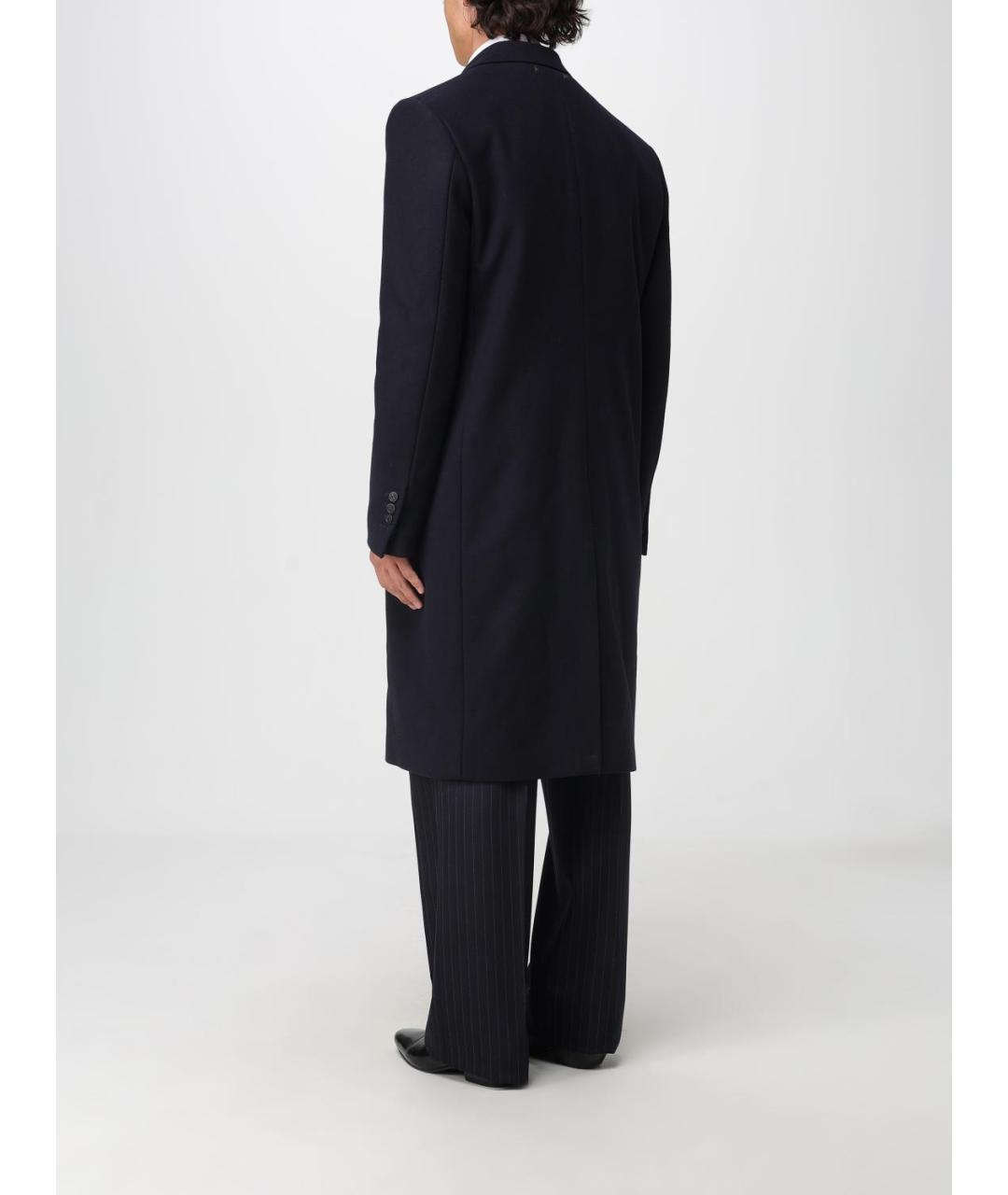 GOLDEN GOOSE DELUXE BRAND Темно-синее шерстяное пальто, фото 3
