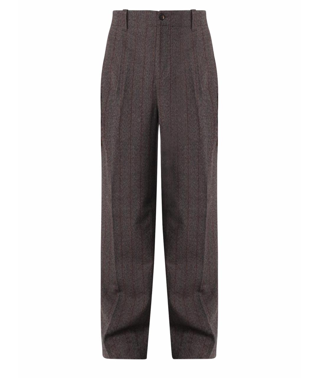 GOLDEN GOOSE DELUXE BRAND Коричневые шерстяные повседневные брюки, фото 1