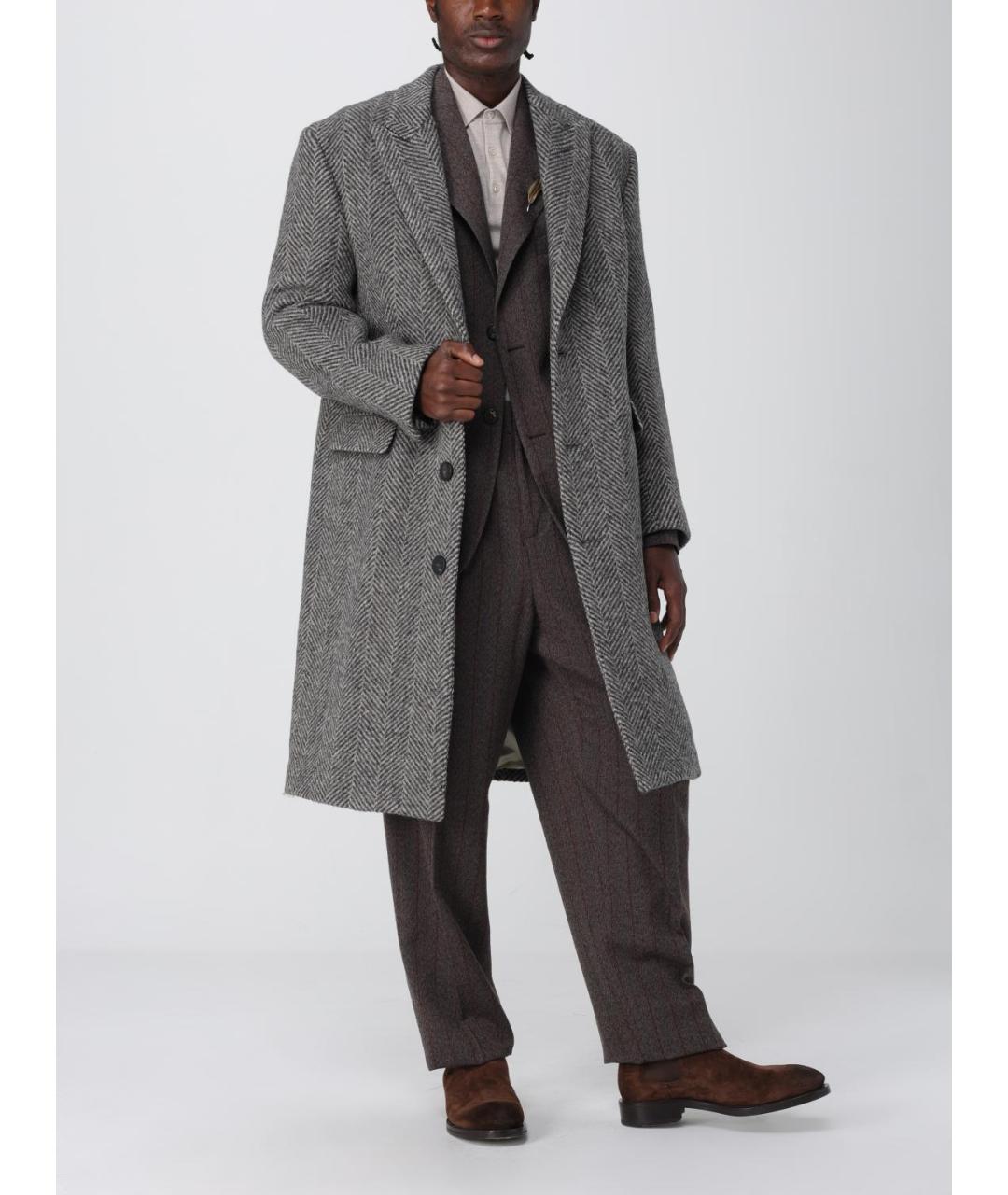 GOLDEN GOOSE DELUXE BRAND Коричневые шерстяные повседневные брюки, фото 2