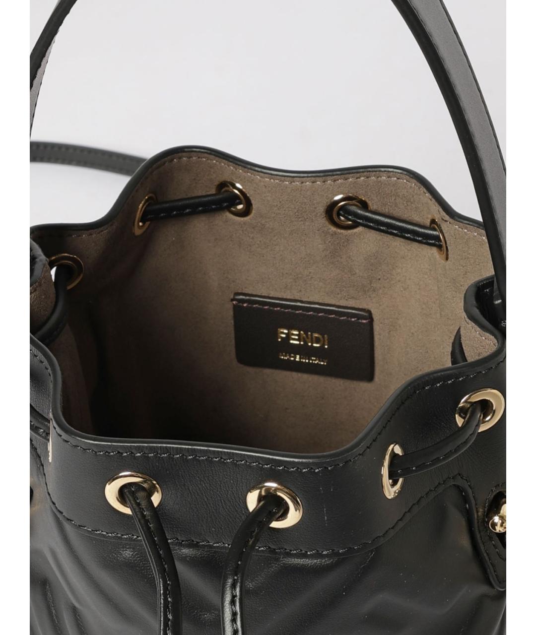 FENDI Черная кожаная сумка через плечо, фото 5