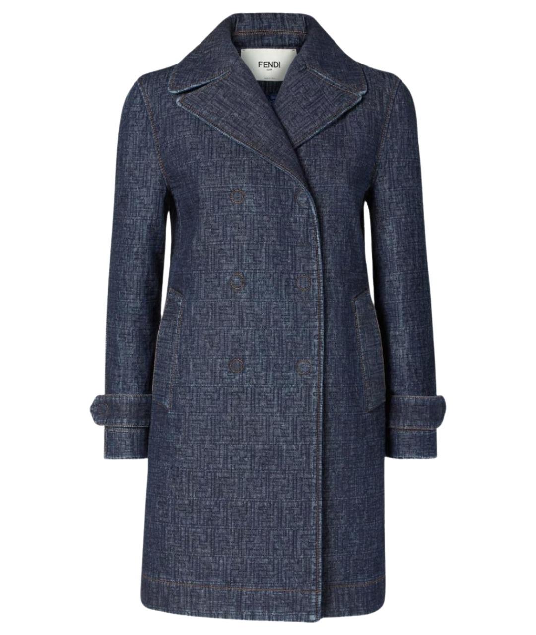 FENDI Синий хлопковый тренч/плащ, фото 1