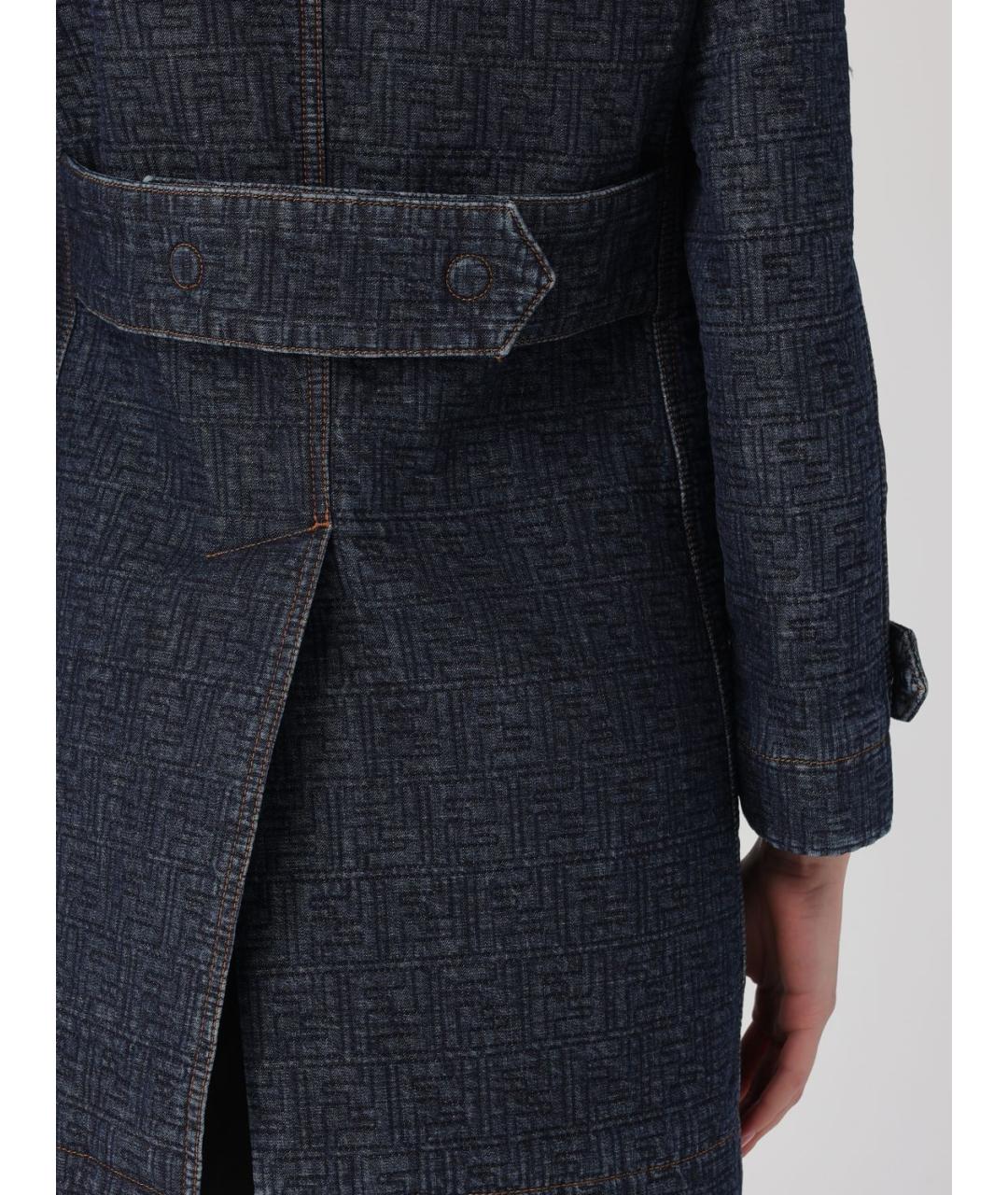 FENDI Синий хлопковый тренч/плащ, фото 6