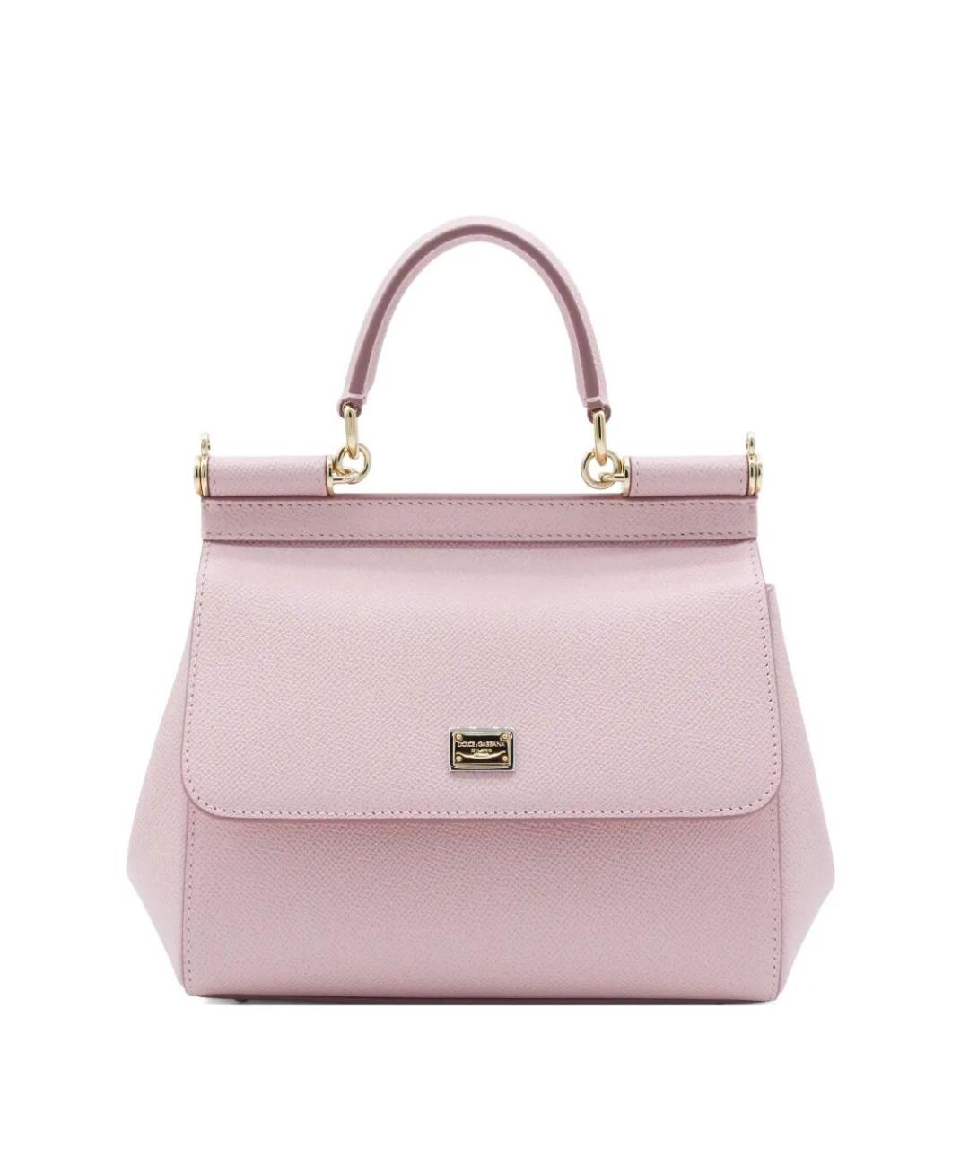 DOLCE&GABBANA Розовая кожаная сумка тоут, фото 1