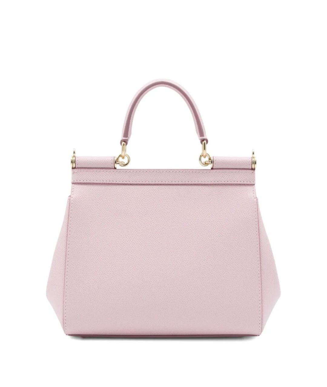 DOLCE&GABBANA Розовая кожаная сумка тоут, фото 3