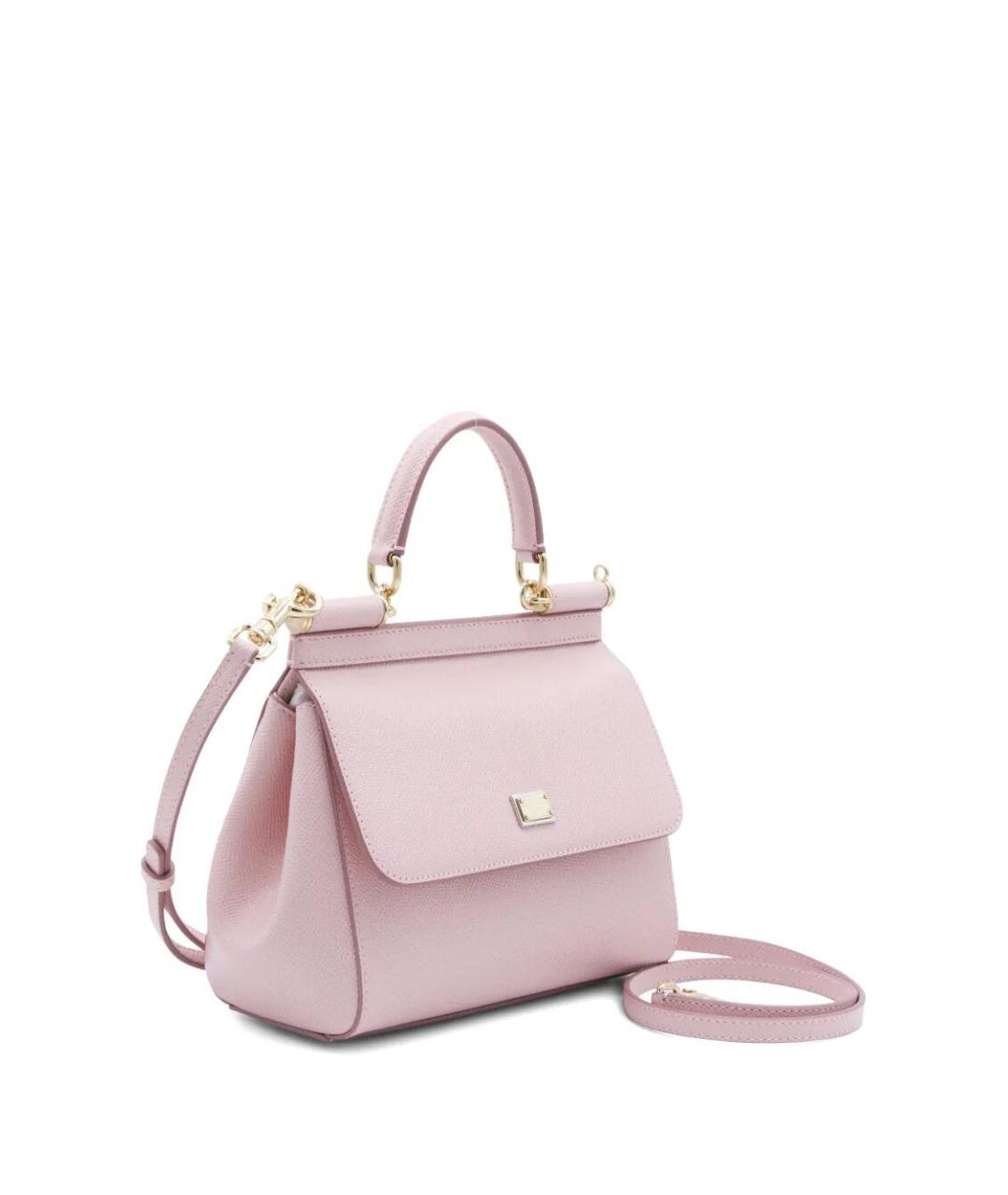 DOLCE&GABBANA Розовая кожаная сумка тоут, фото 2