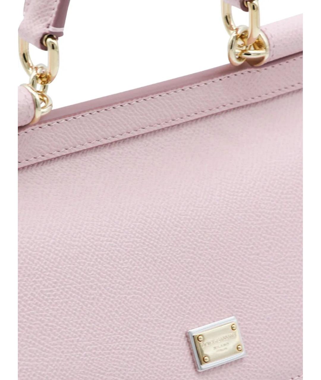 DOLCE&GABBANA Розовая кожаная сумка тоут, фото 4