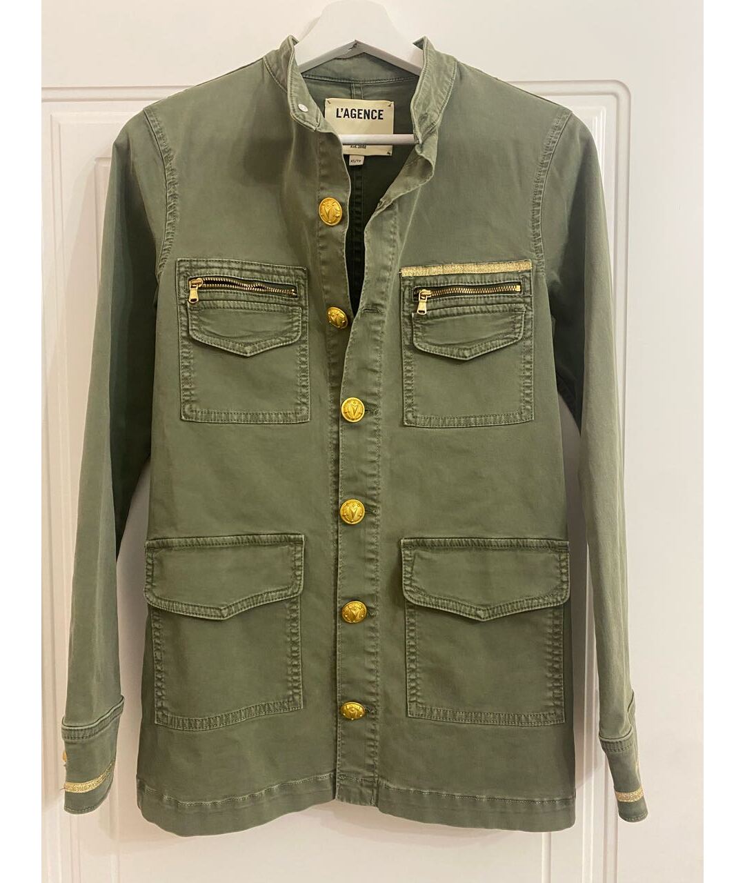 L'AGENCE Зеленый хлопковый жакет/пиджак, фото 7