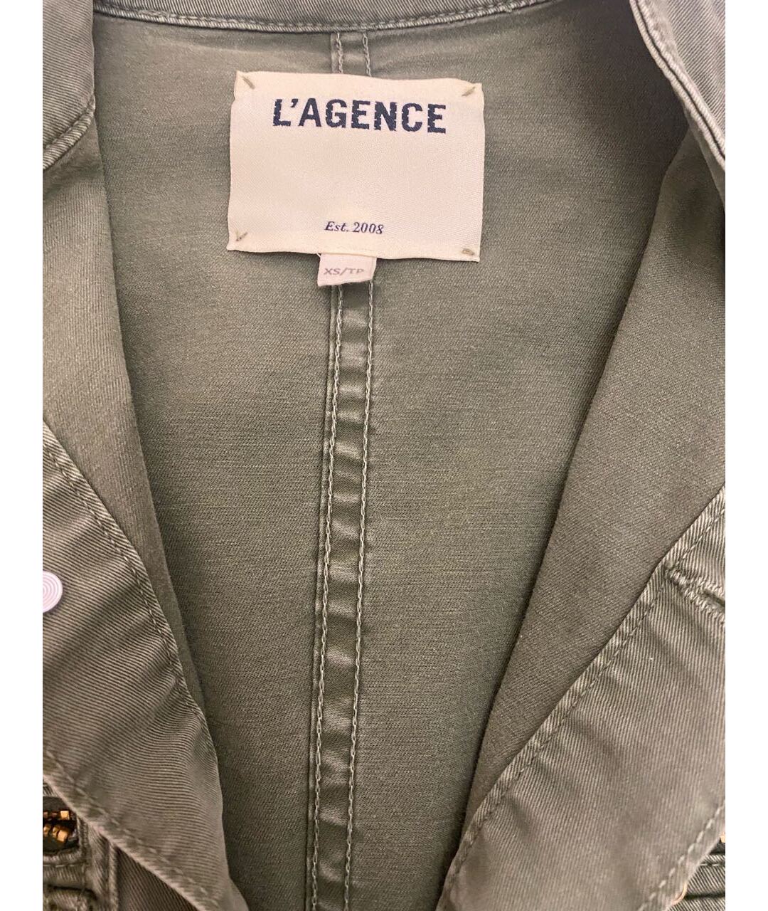 L'AGENCE Зеленый хлопковый жакет/пиджак, фото 3