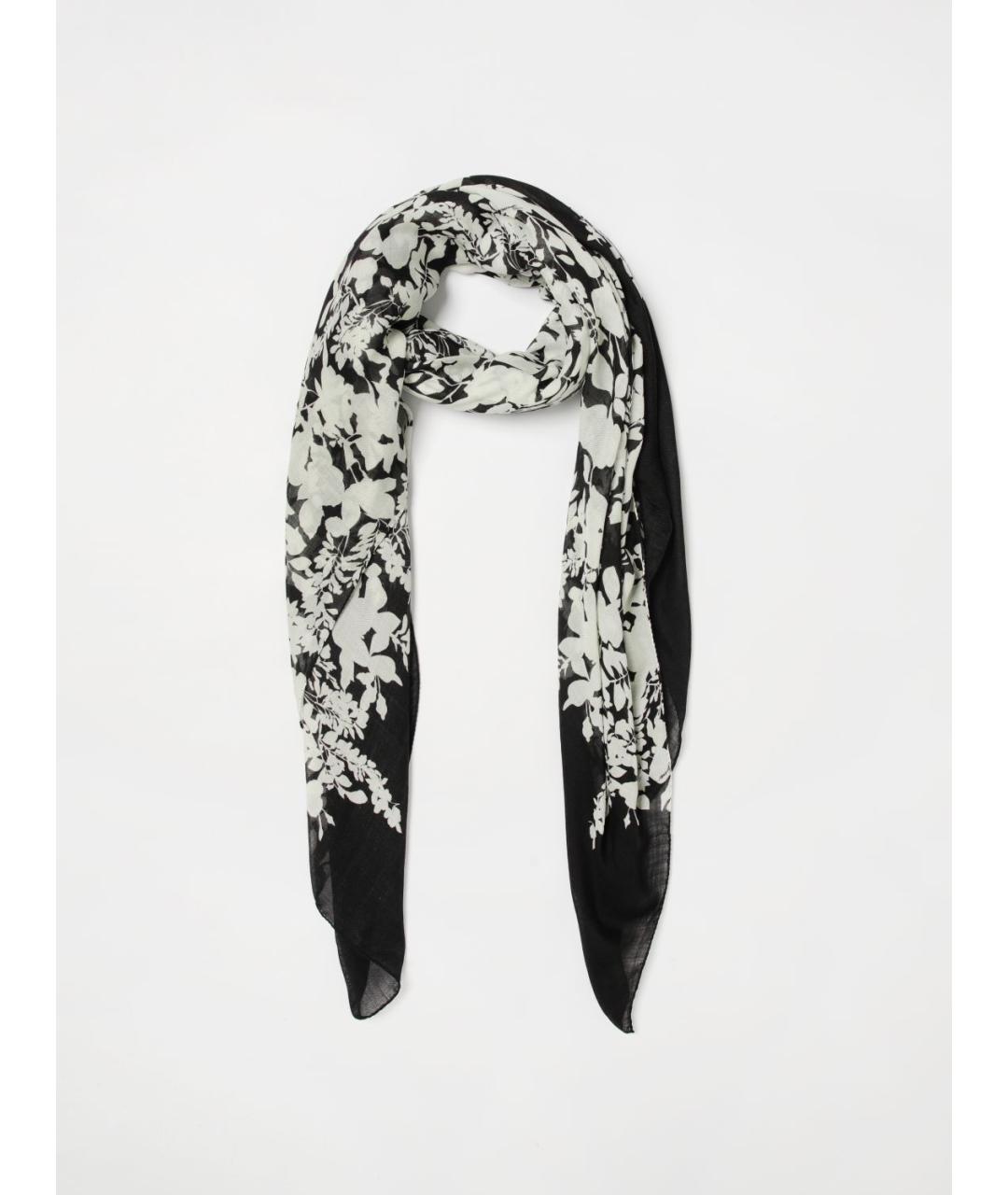 AGNONA Черный шерстяной шарф, фото 2