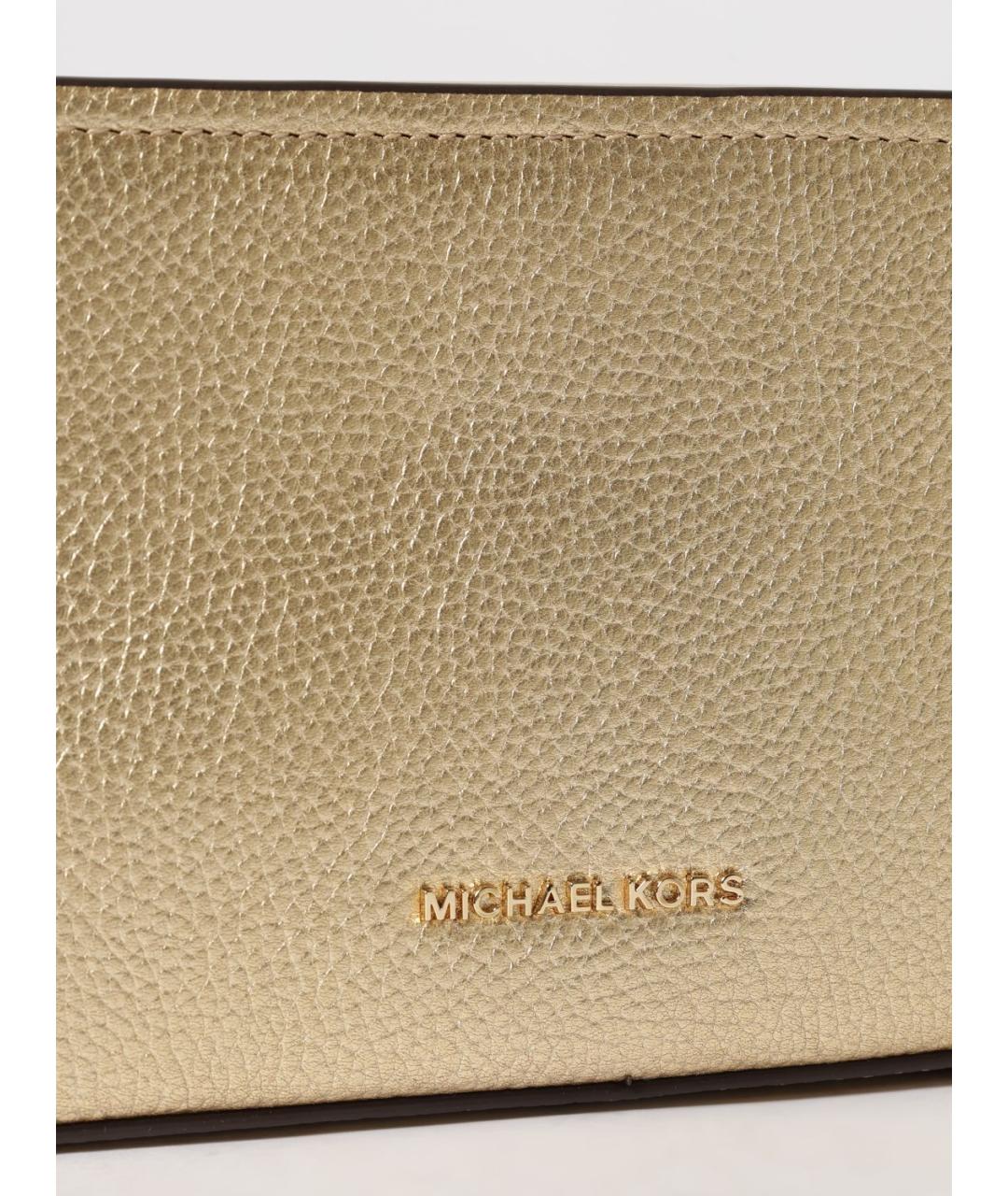 MICHAEL KORS Золотая кожаная сумка через плечо, фото 3