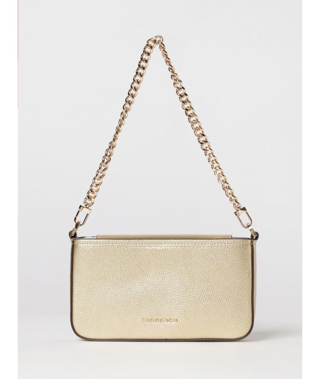 MICHAEL KORS Золотая кожаная сумка через плечо, фото 4
