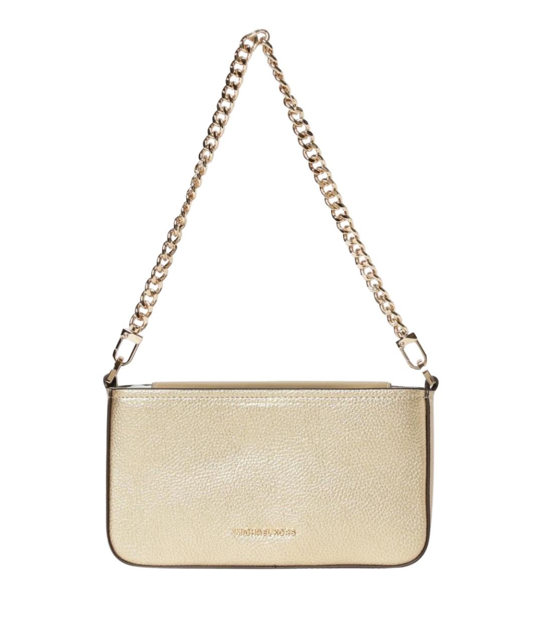 MICHAEL KORS Золотая кожаная сумка через плечо, фото 1