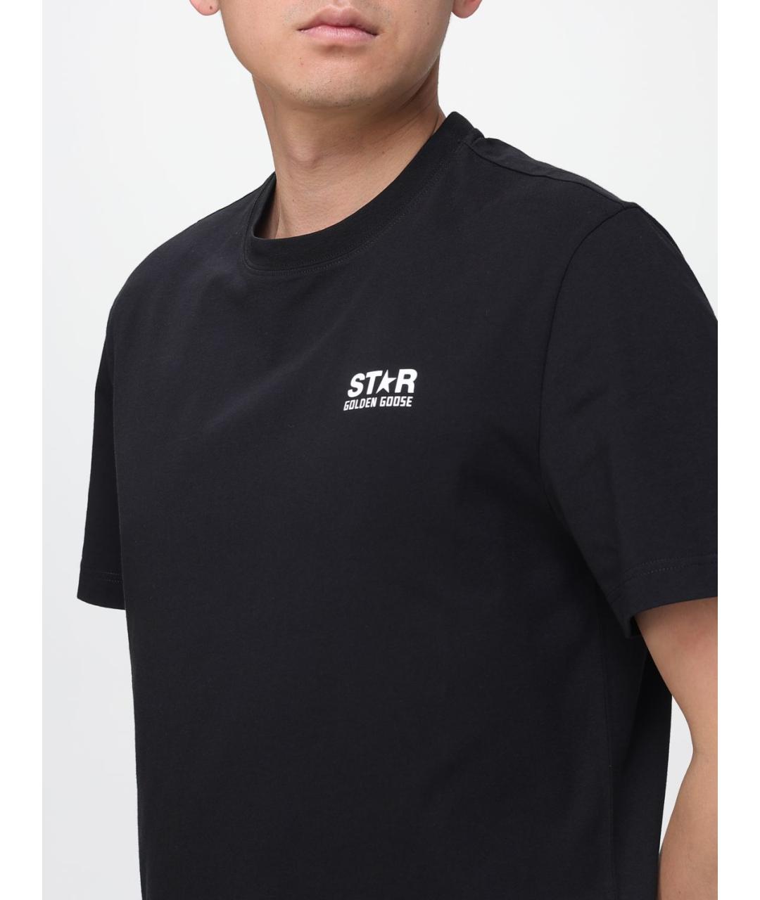 GOLDEN GOOSE DELUXE BRAND Черная хлопковая футболка, фото 4