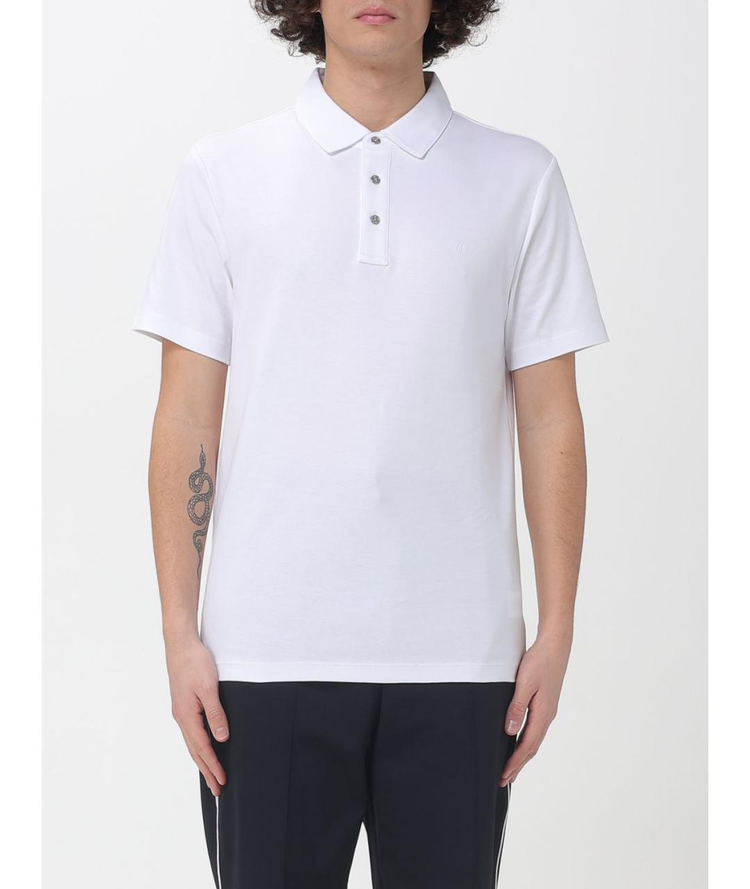 MICHAEL KORS Белое хлопковое поло с коротким рукавом, фото 4