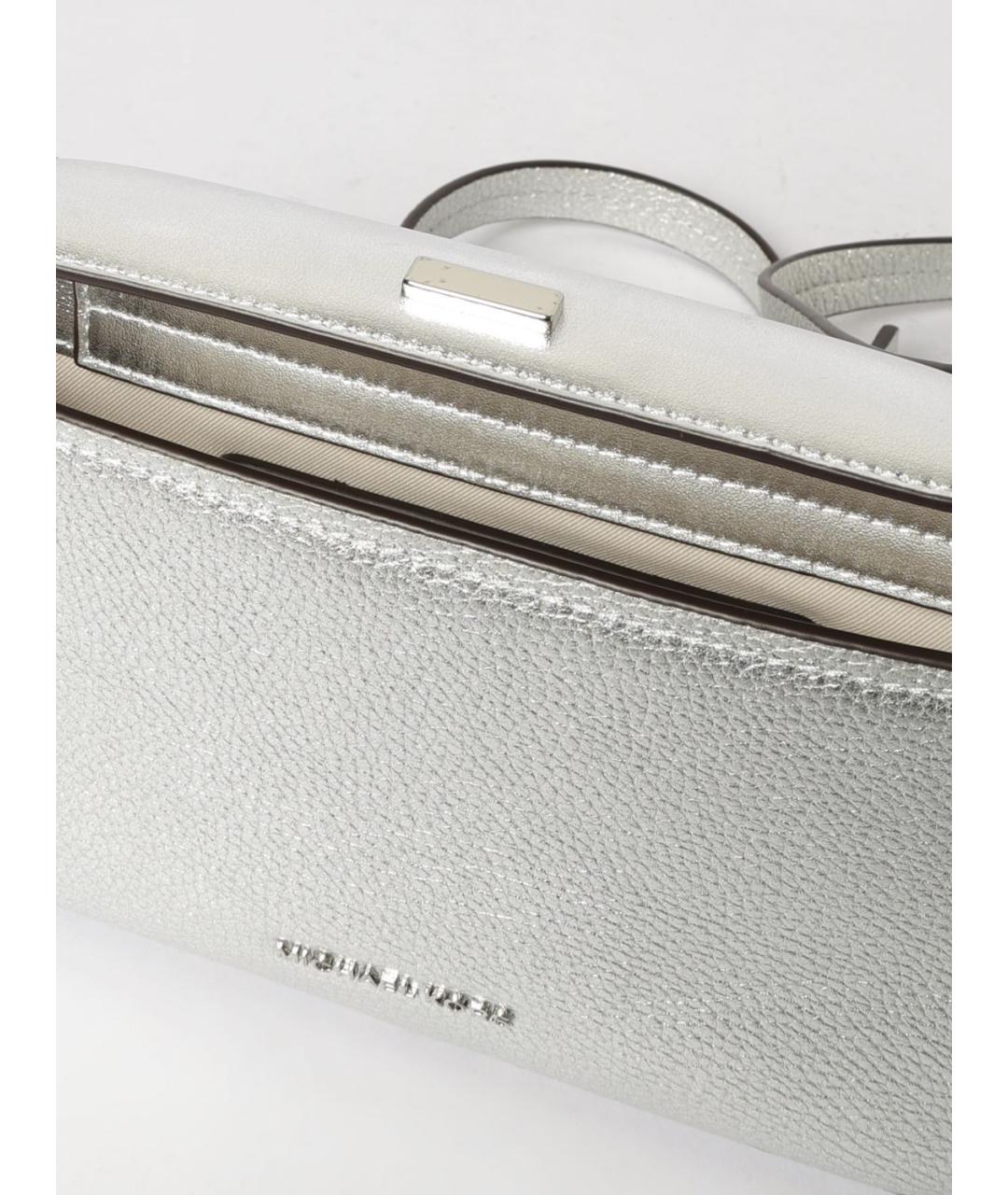 MICHAEL KORS Серебряная кожаная сумка через плечо, фото 3