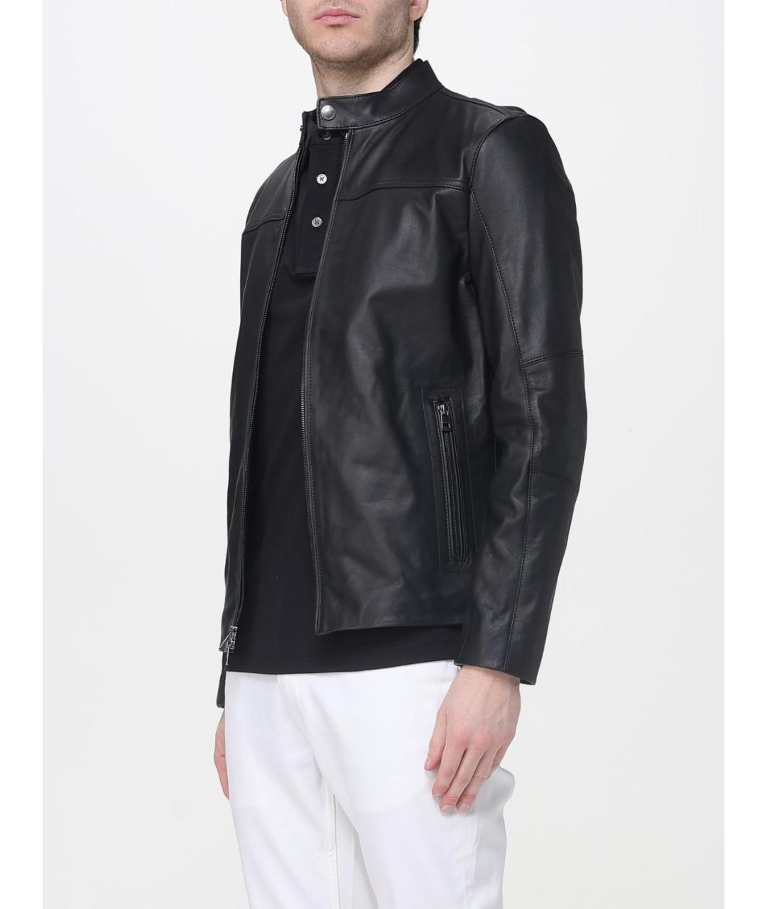 MICHAEL KORS Черная кожаная куртка, фото 4